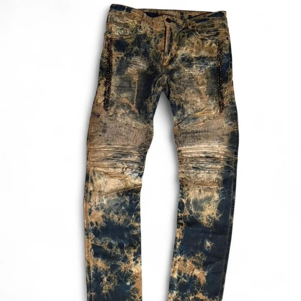 100% authentic Robin Jeans Brown and black distressed denim jeans SIZE 36 MEN‎